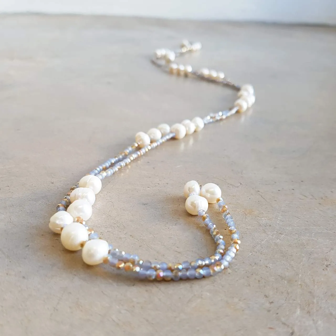 Mazu Pearl and Cutglass Necklace