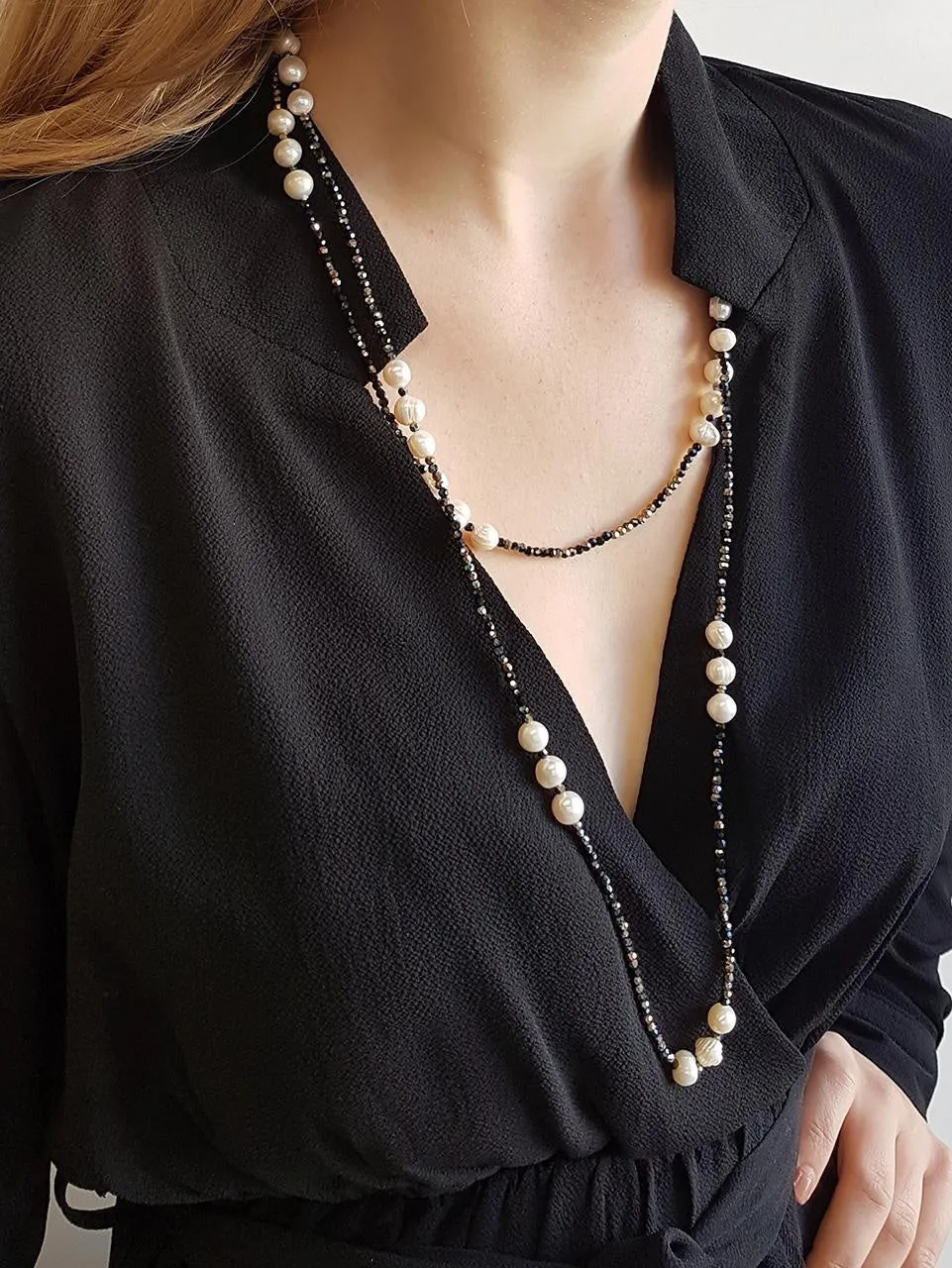 Mazu Pearl and Cutglass Necklace