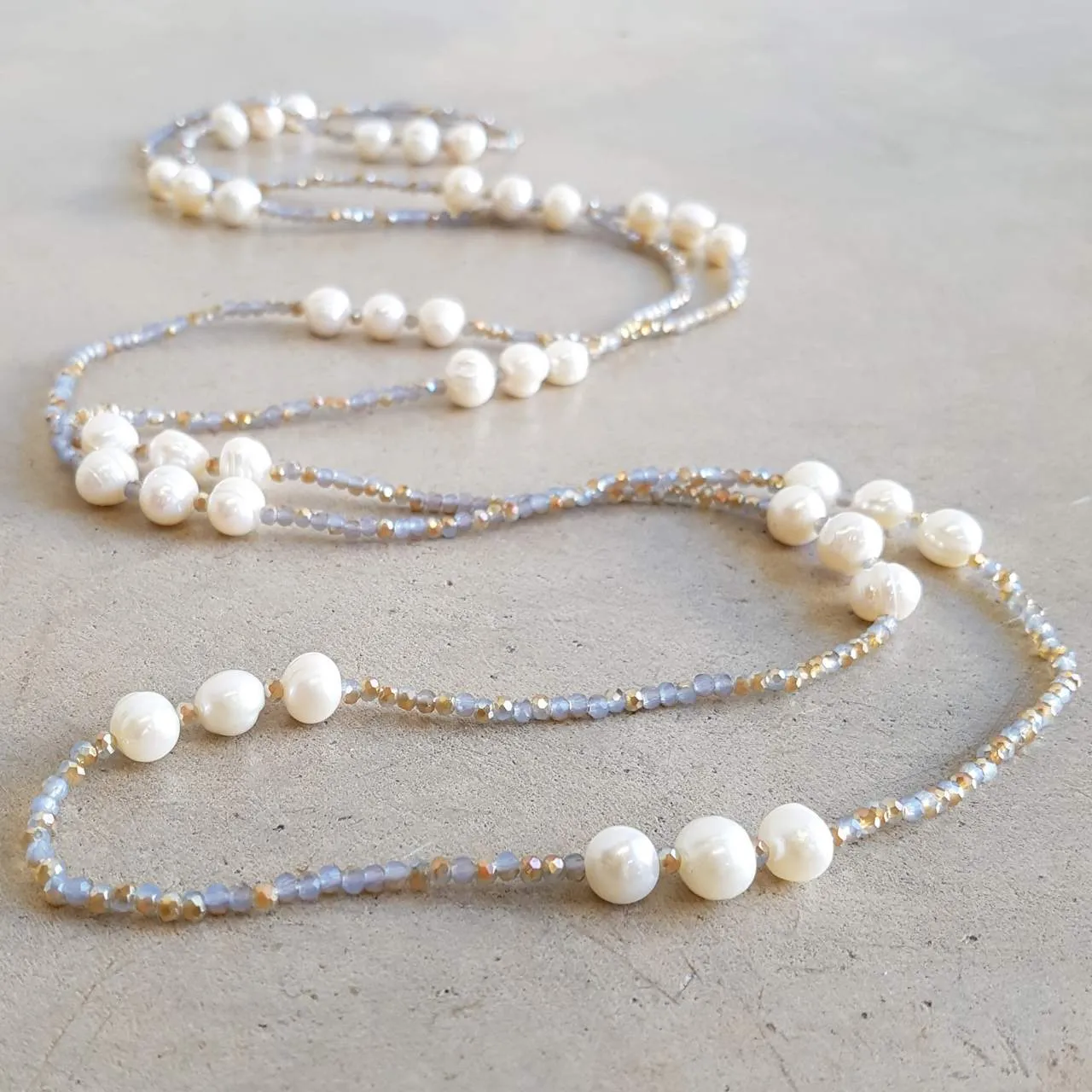 Mazu Pearl and Cutglass Necklace