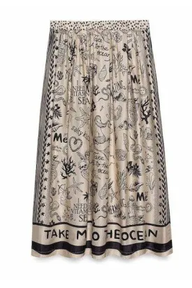 Me369 - Elizabeth Printed Midi Skirt - Mermaid