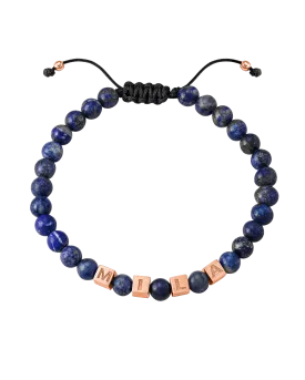 Men’s Alpha Block Bracelet - 18K Rose Vermeil