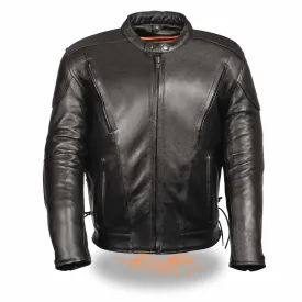 Men’s Black Side Lace Vented Scooter Jacket