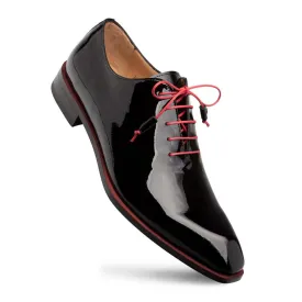 Mezlan Dietro Oxfords Black Oxfords Asymmetrical Patent Men's Shoes