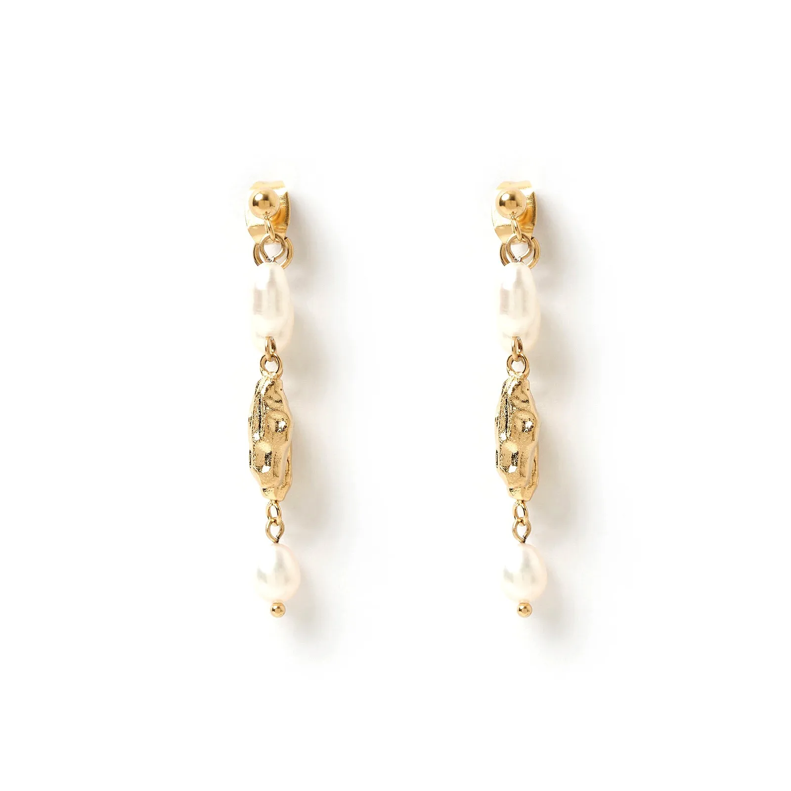 Mimi Pearl and Gold Earrings