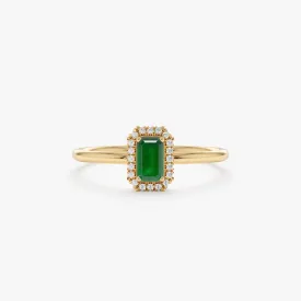 Mini Emerald and Diamond Engagement Ring, Julie