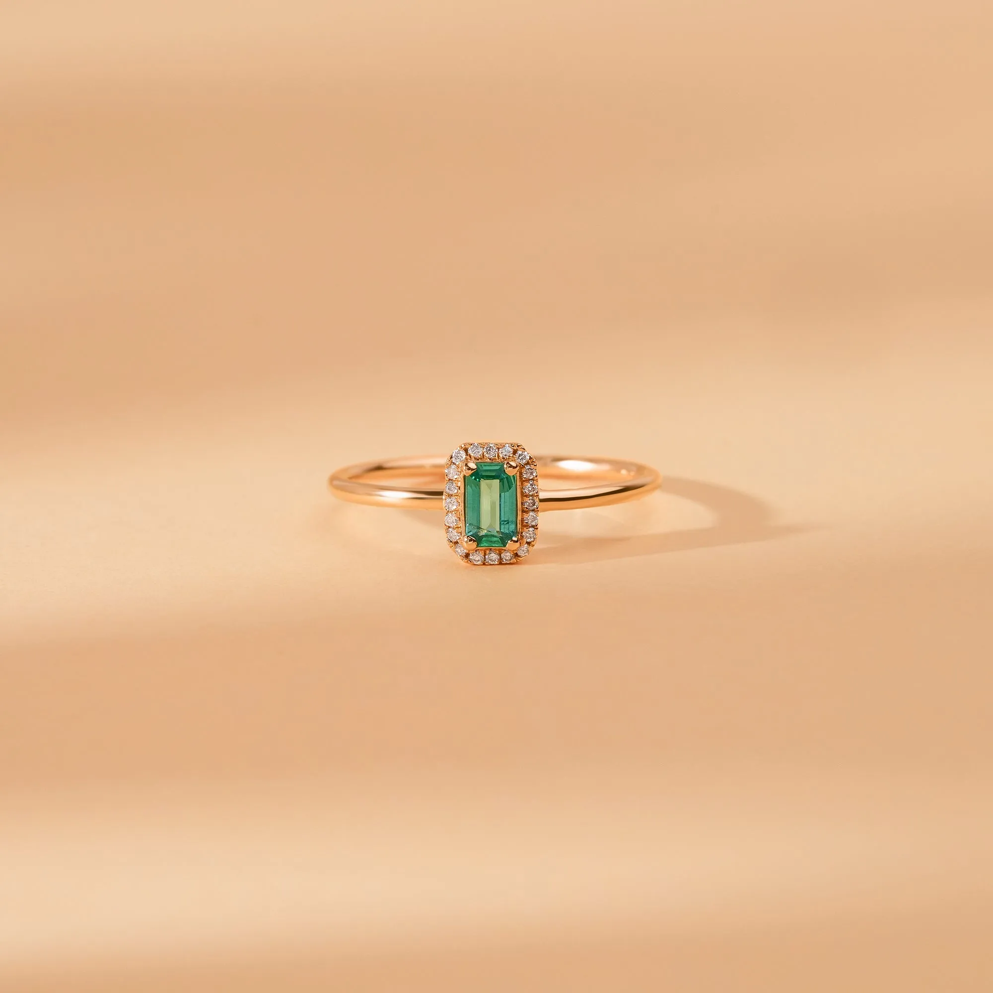 Mini Emerald and Diamond Engagement Ring, Julie