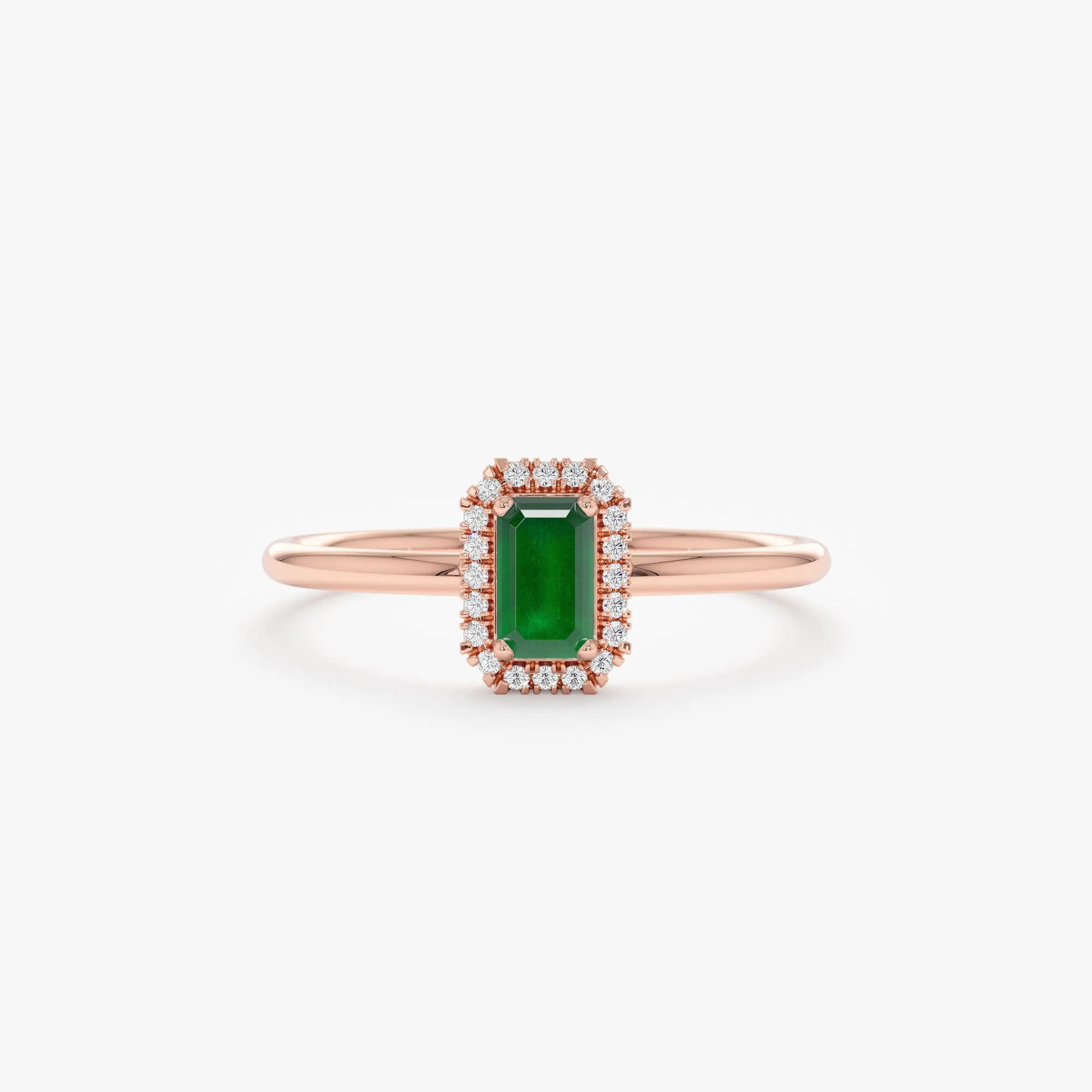 Mini Emerald and Diamond Engagement Ring, Julie