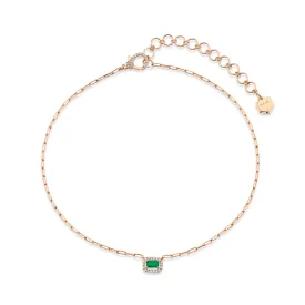 MINI ME DIAMOND & EMERALD HALO DROP NECKLACE