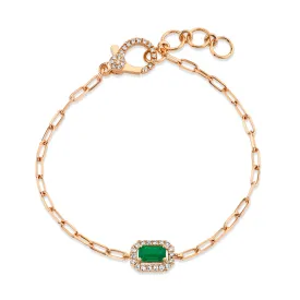 MINI ME EMERALD & DIAMOND HALO DROP BRACELET