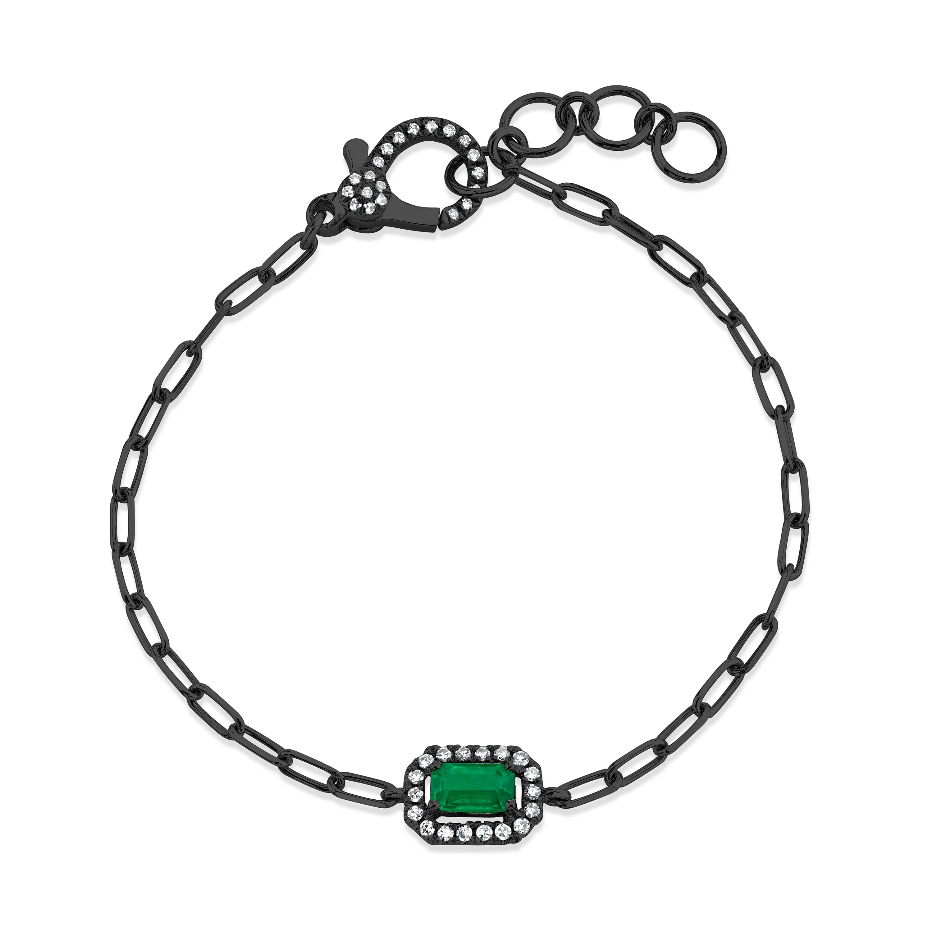 MINI ME EMERALD & DIAMOND HALO DROP BRACELET