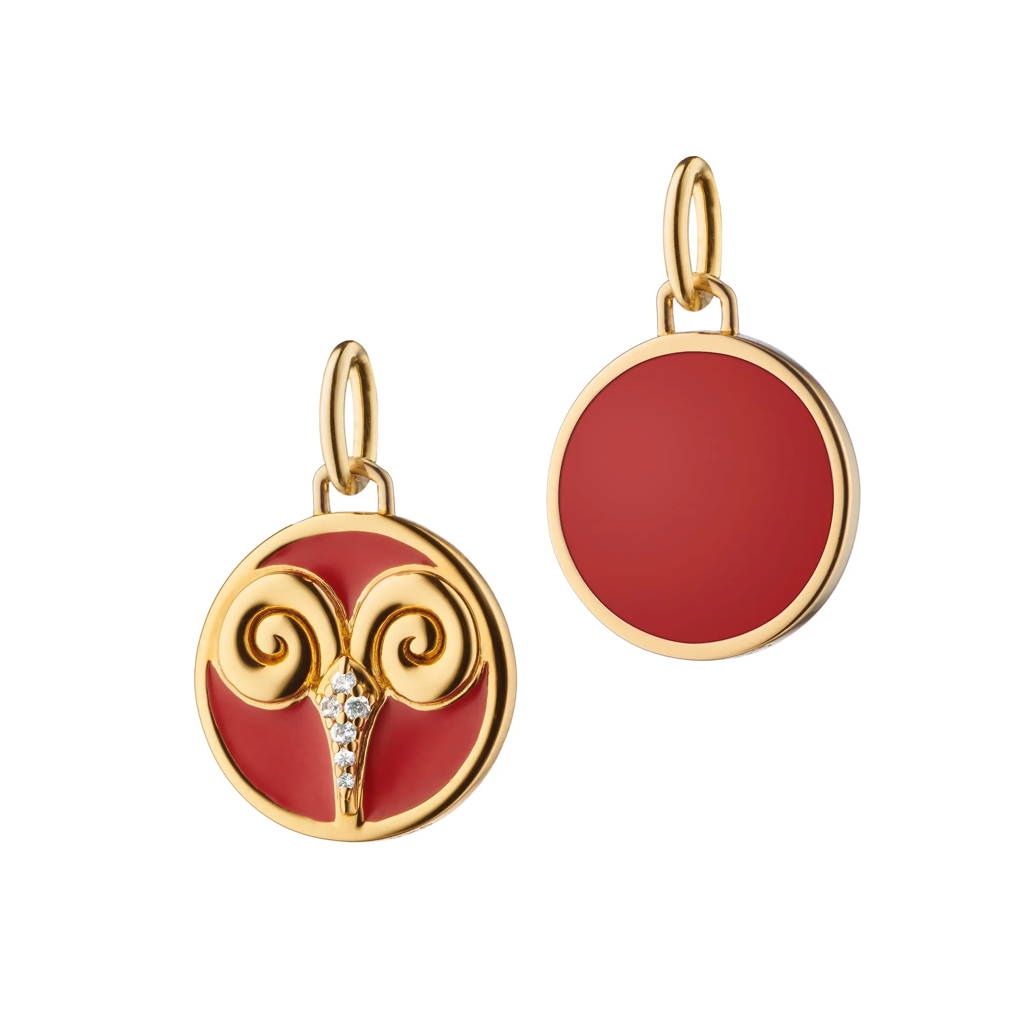 Mini "Aries" Enamel Vermeil Charm