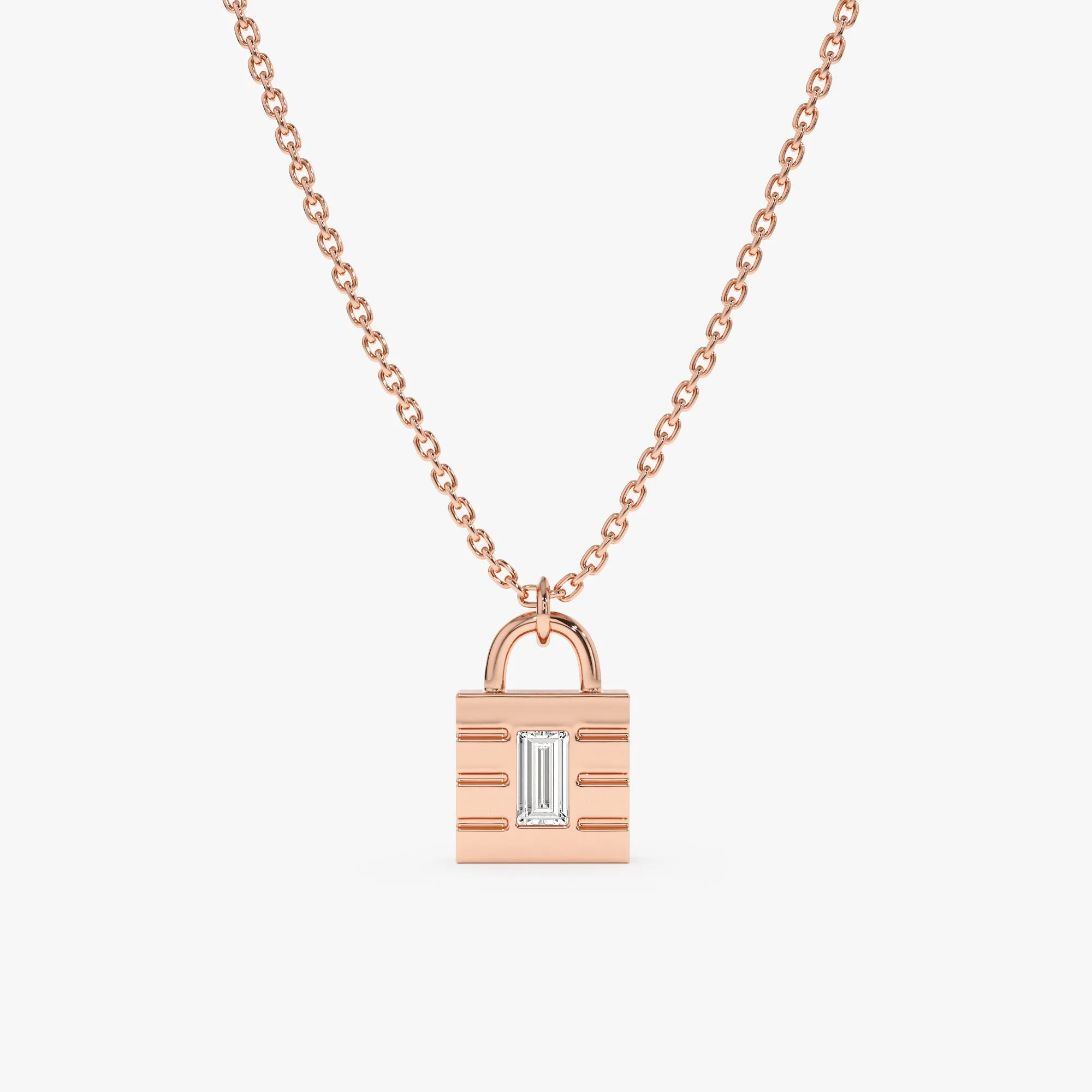 Minimalistic Natural Diamond Padlock Necklace, Patty