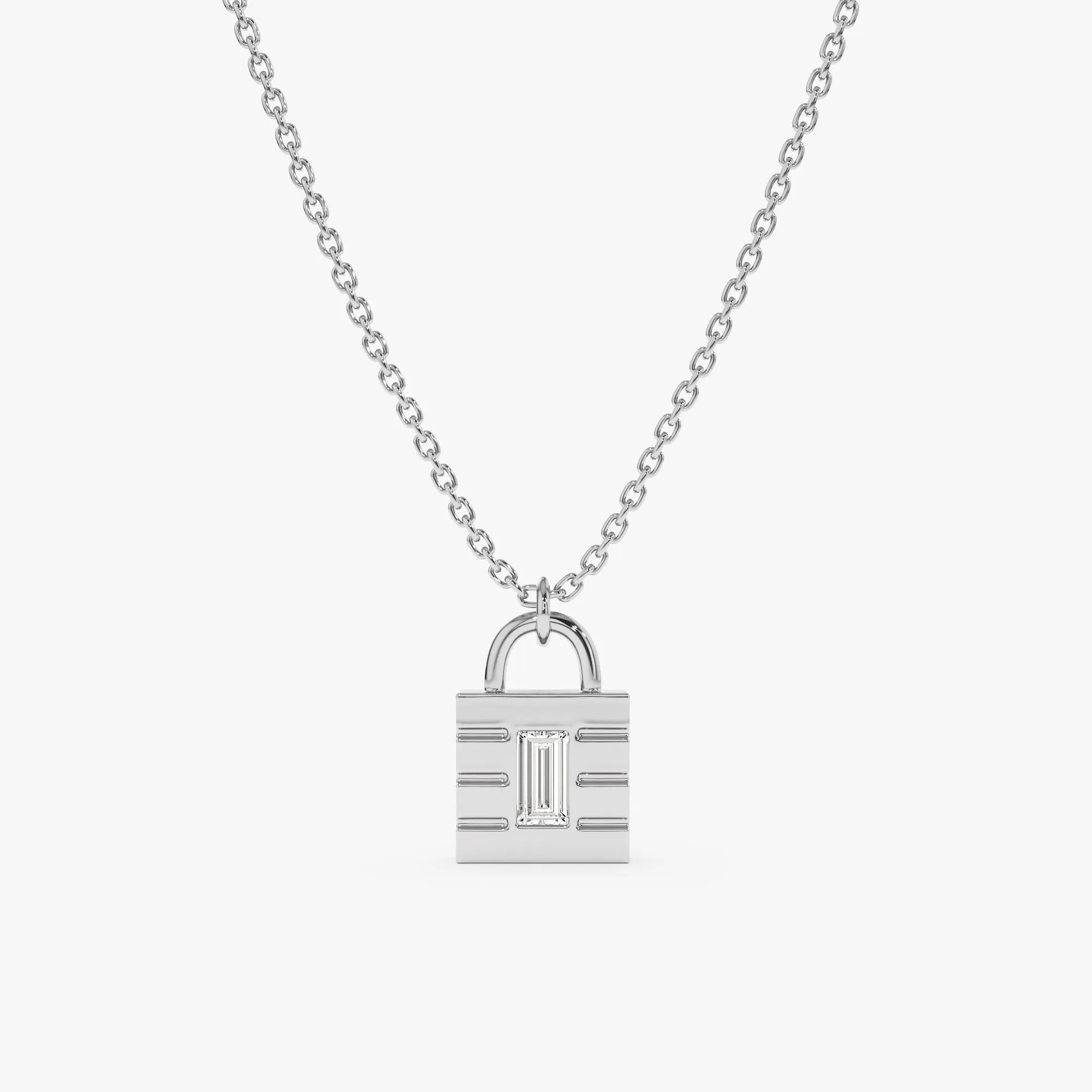 Minimalistic Natural Diamond Padlock Necklace, Patty