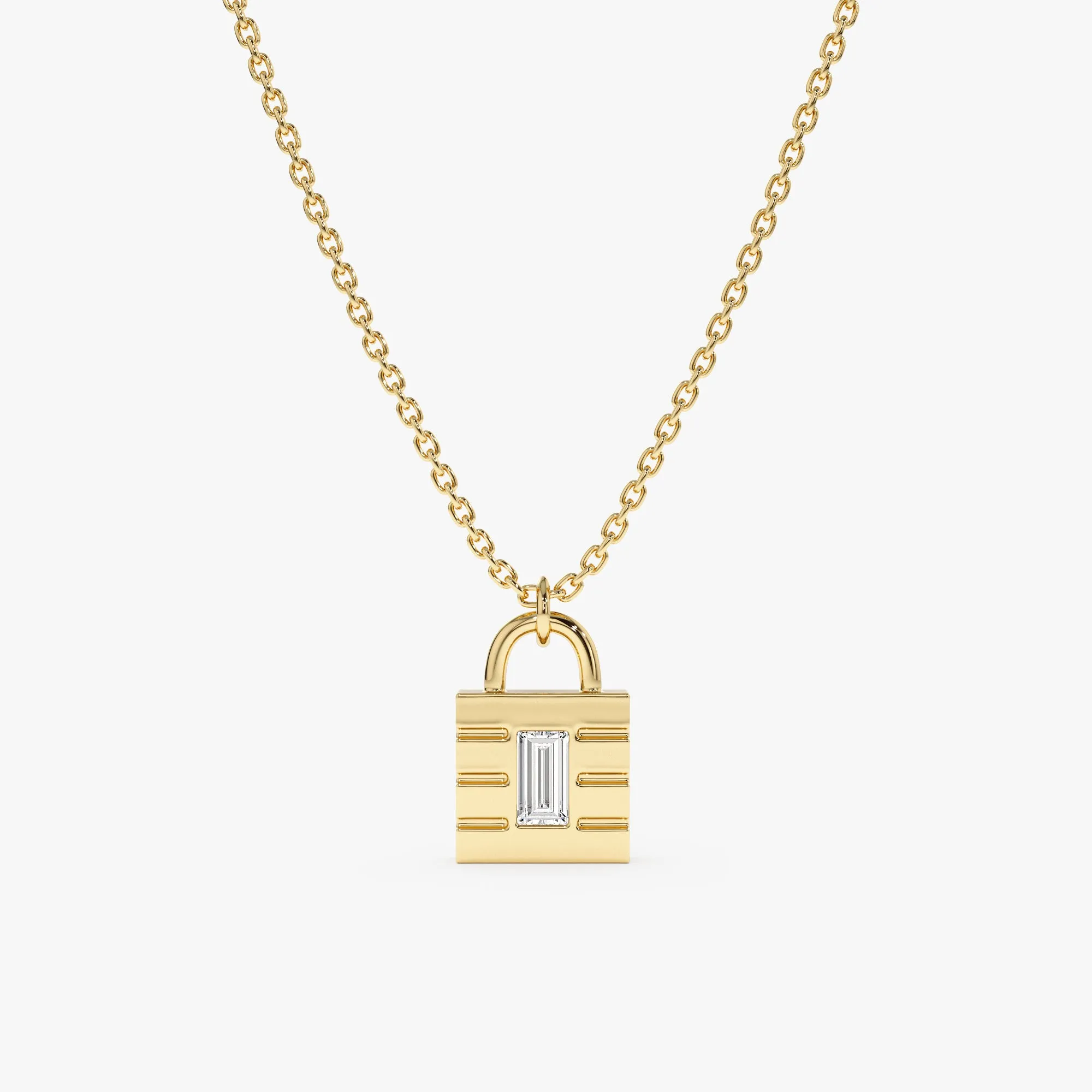 Minimalistic Natural Diamond Padlock Necklace, Patty