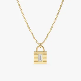 Minimalistic Natural Diamond Padlock Necklace, Patty