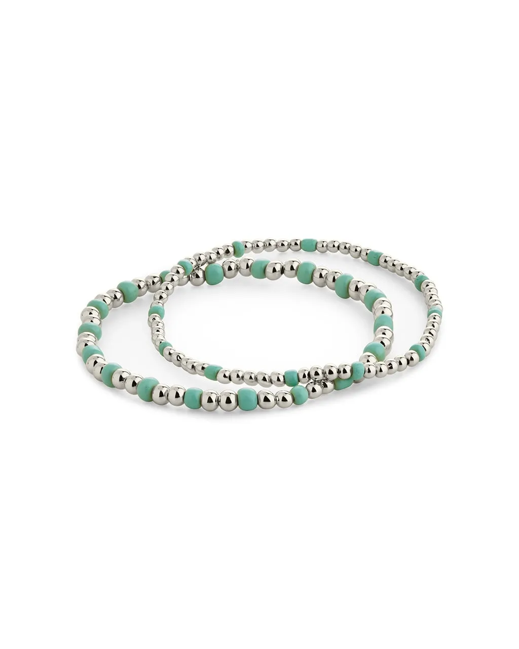 Misty Beaded Stretch Bracelet Set of 2