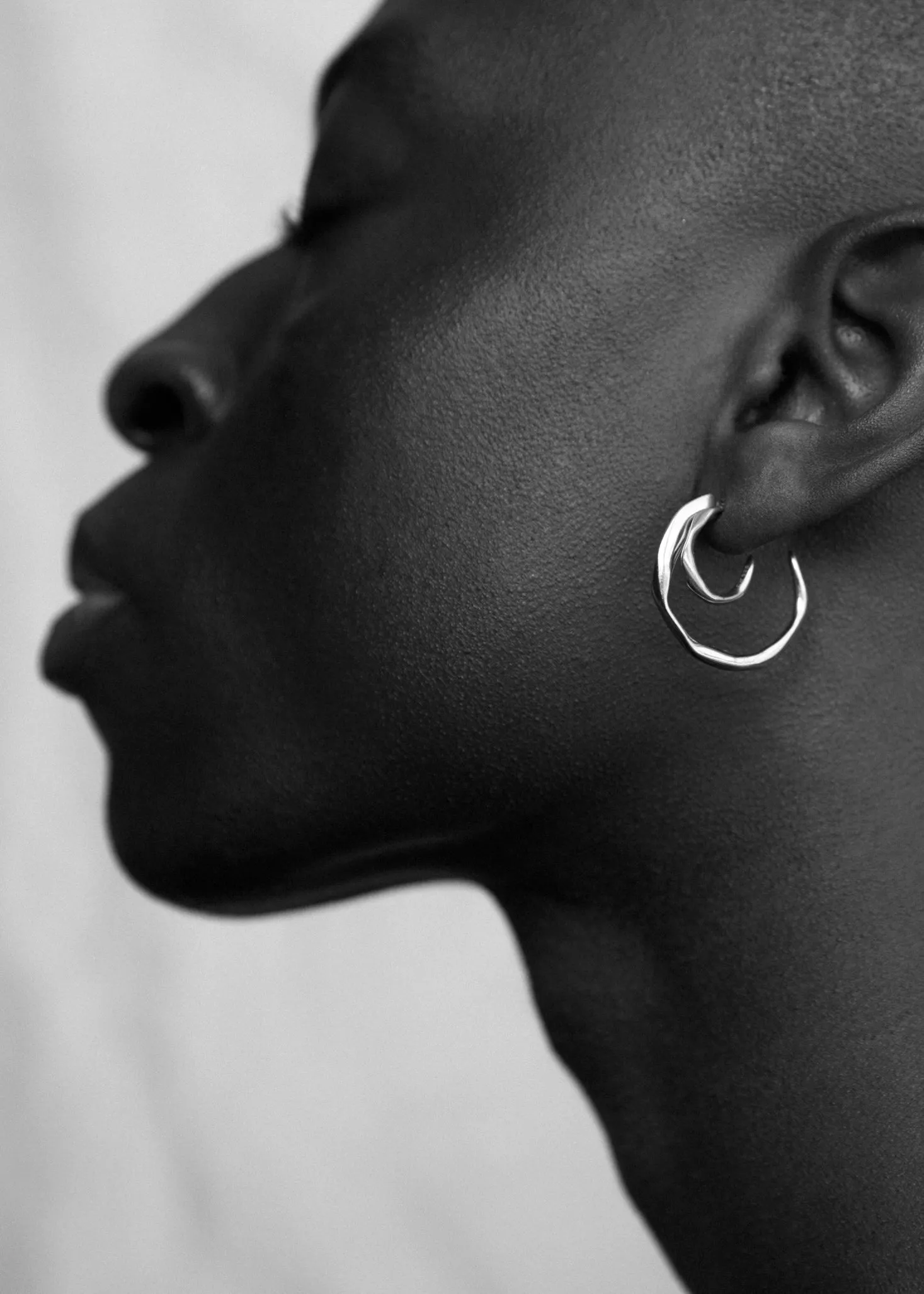 Molded Organic Hoop Earring Midi