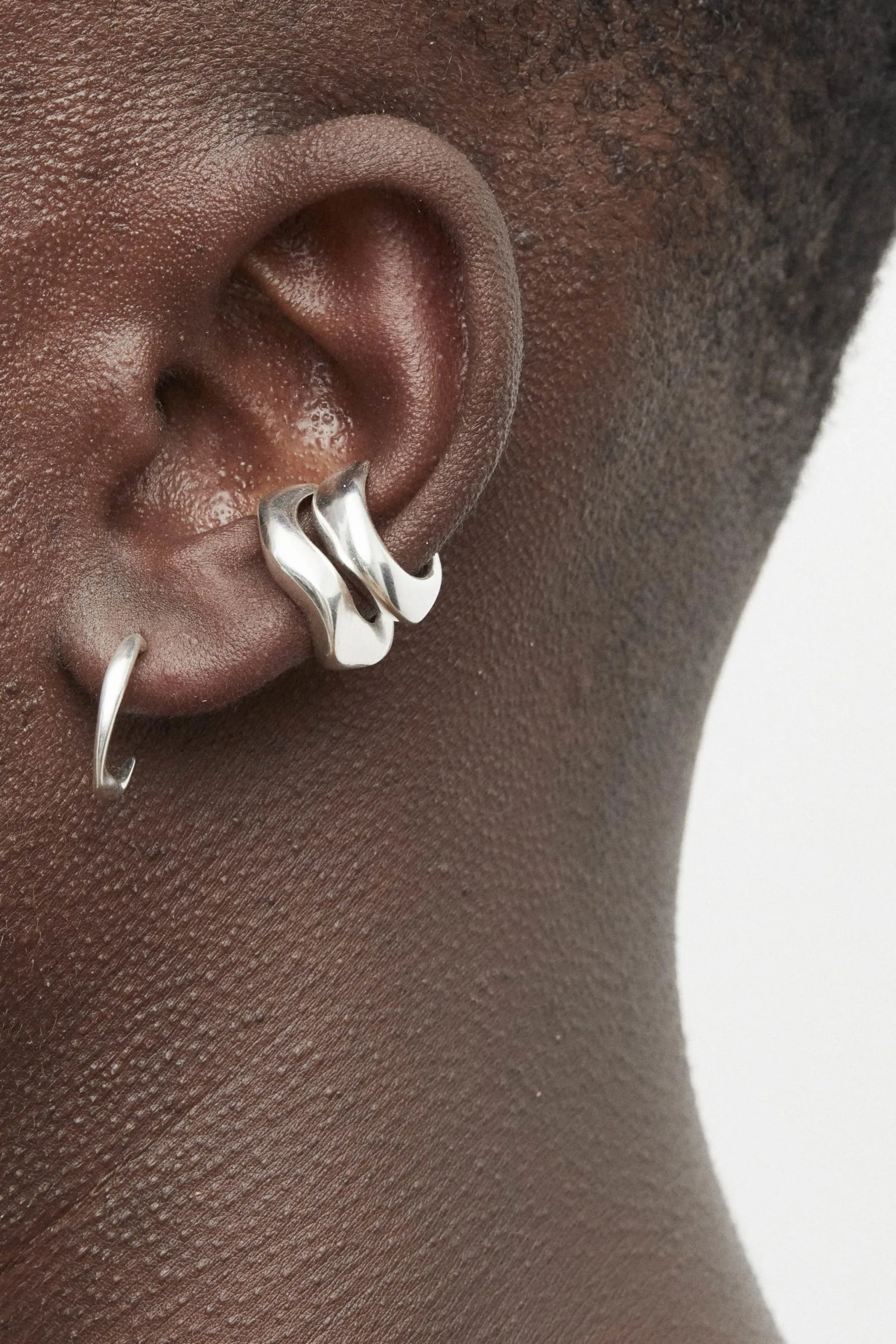 Molded Organic Hoop Earring Midi