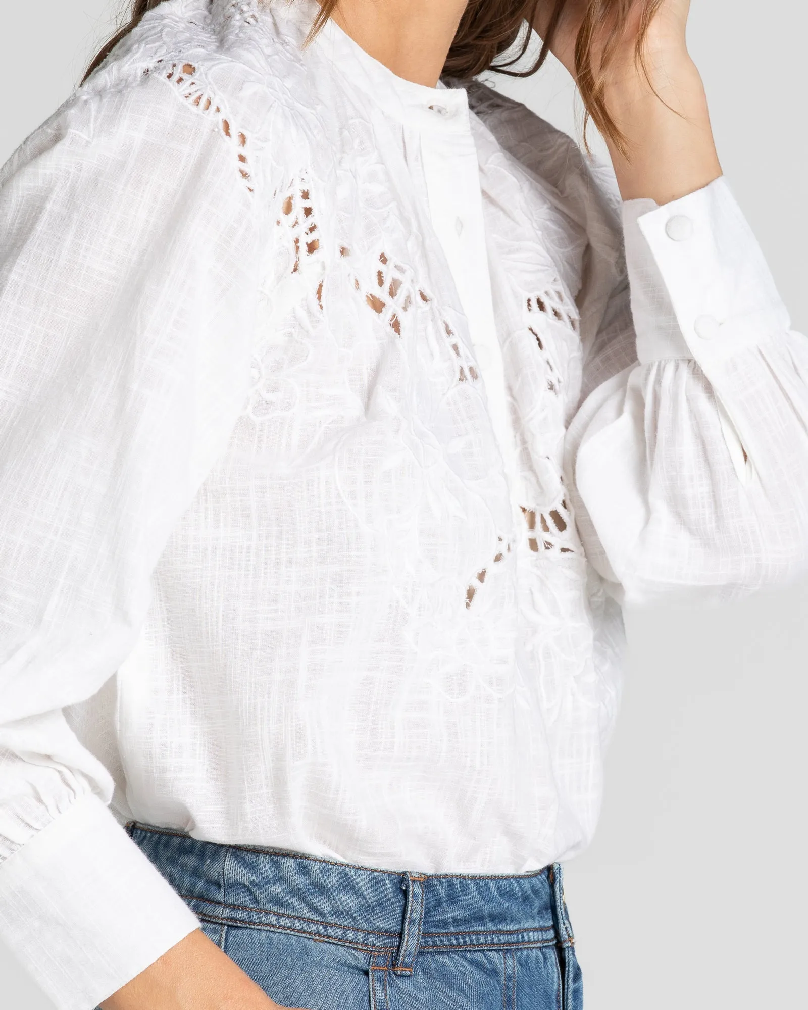 Nyra Embroidered Top - White