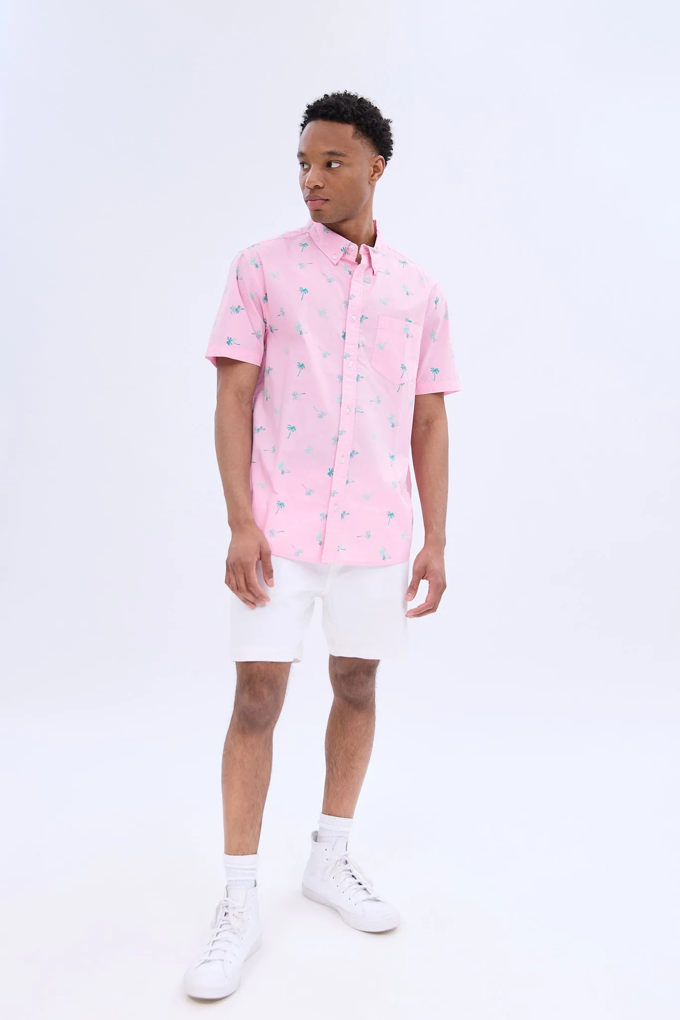 Palms Printed Short Sleeve Poplin Shirt