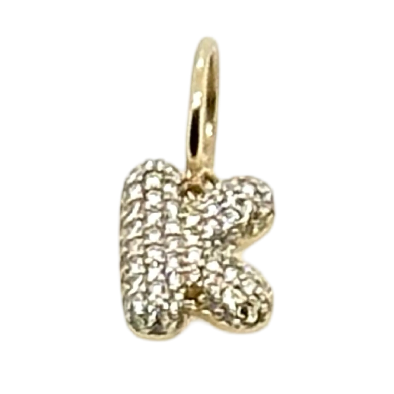 PAVÉ DIAMOND BUBBLE INITIAL CHARM