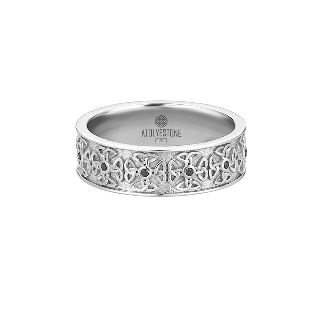 Pave Celtic Band Ring in Gold