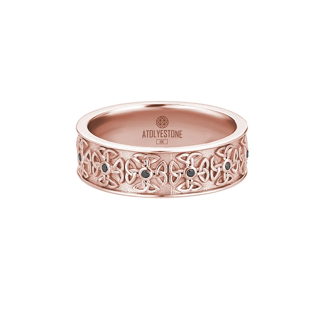 Pave Celtic Band Ring in Gold