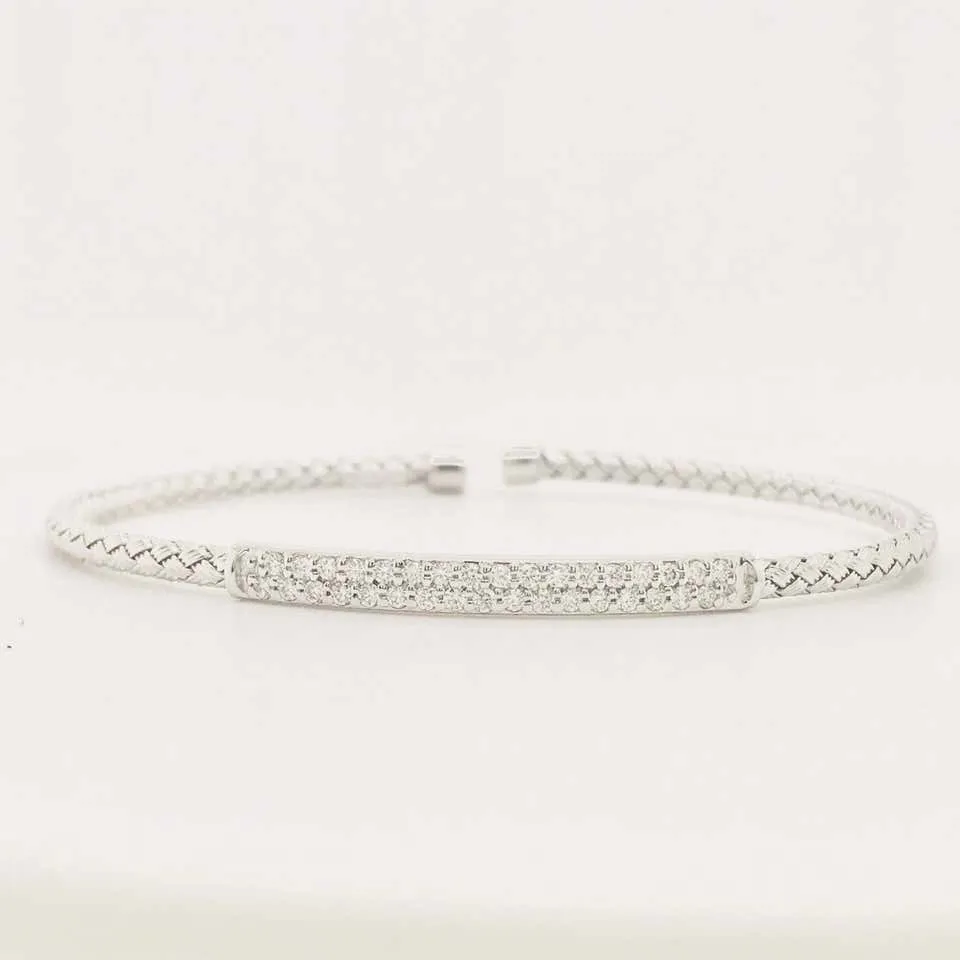 Pave Diamond Bar Flexible Bracelet