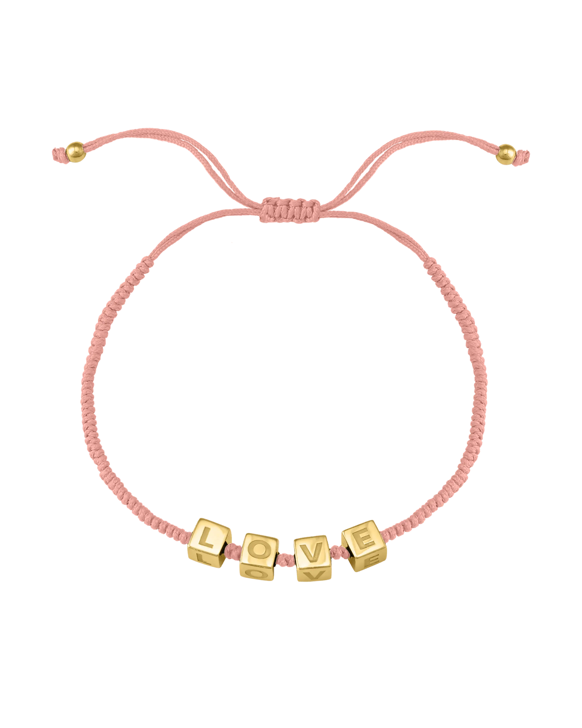 Pink : Alpha Block Bracelet - 18K Gold Vermeil