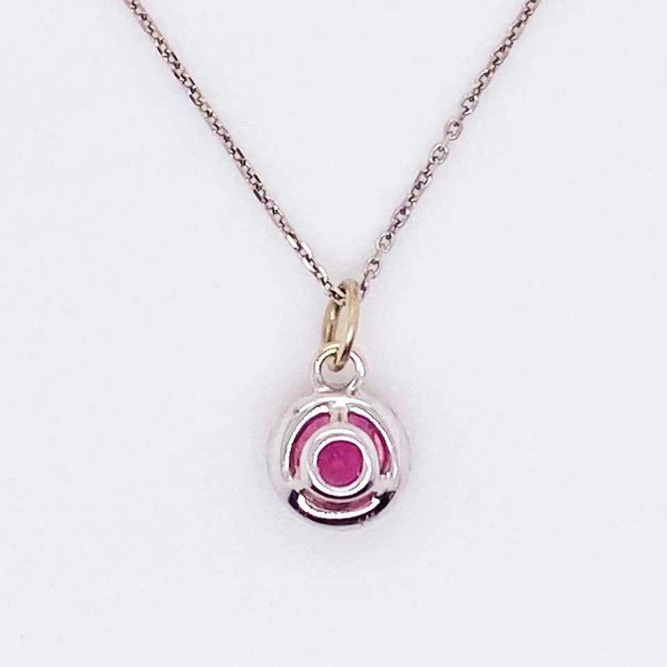 Pink Topaz Diamond Halo Necklace