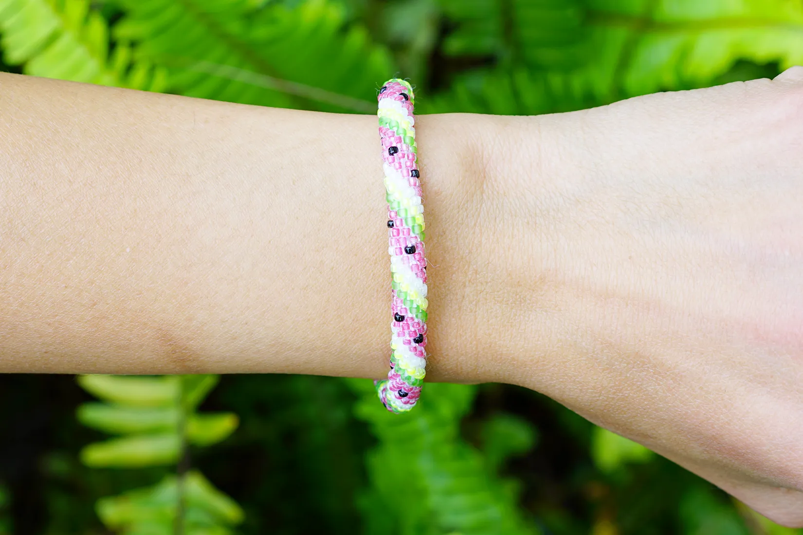 Pink Watermelon Bracelet - Extended 8"