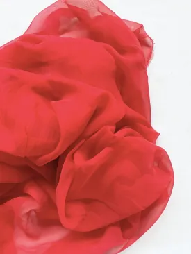 Poppy Red Silk Crepe Chiffon