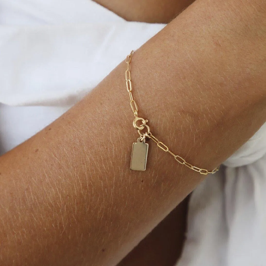 Rectangle Tag Bracelet - Gold