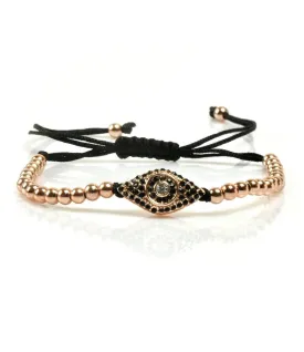 Rose Gold Evil Eye CZ Charm Bracelet