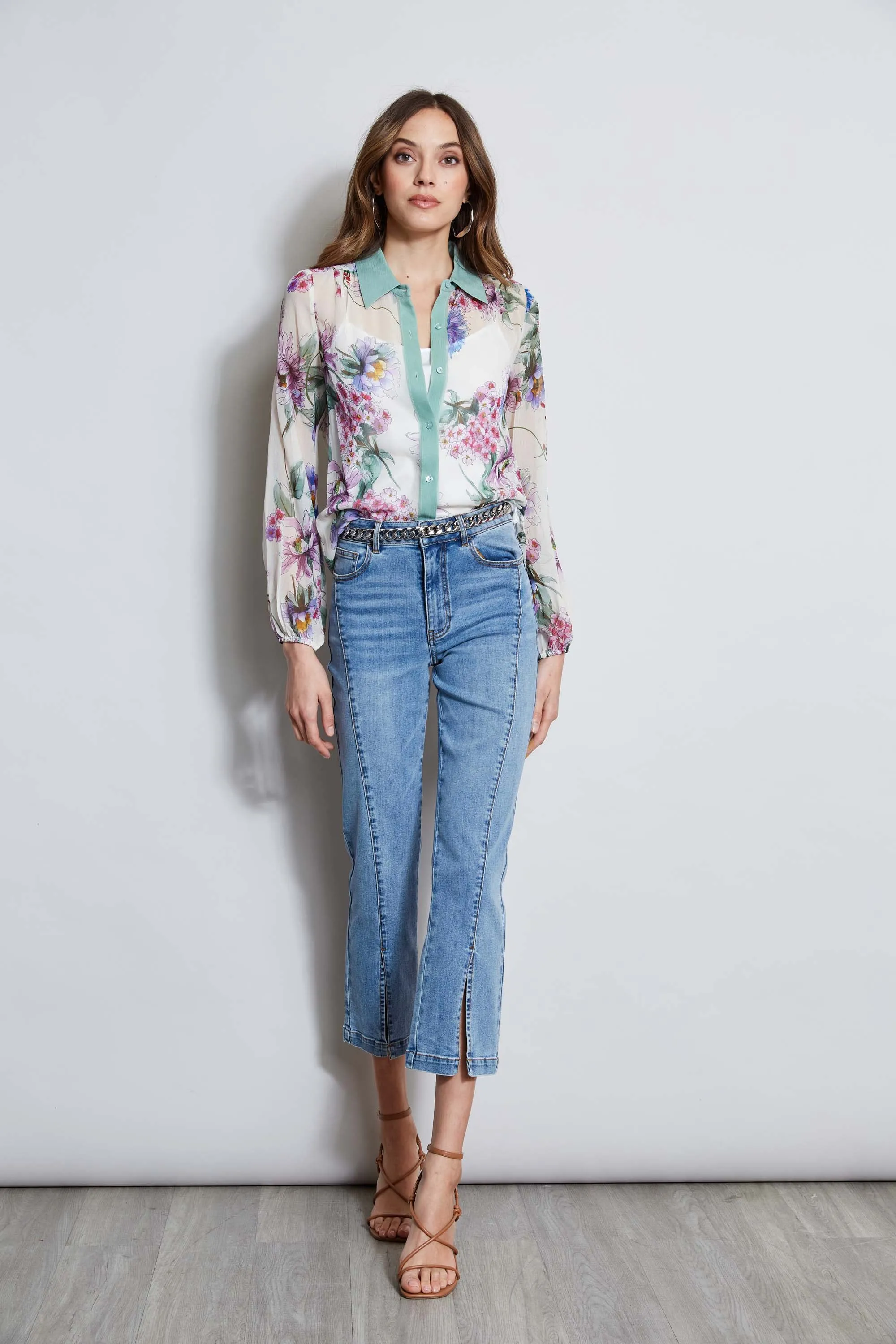 Silk Wind Floral Button Down Shirt