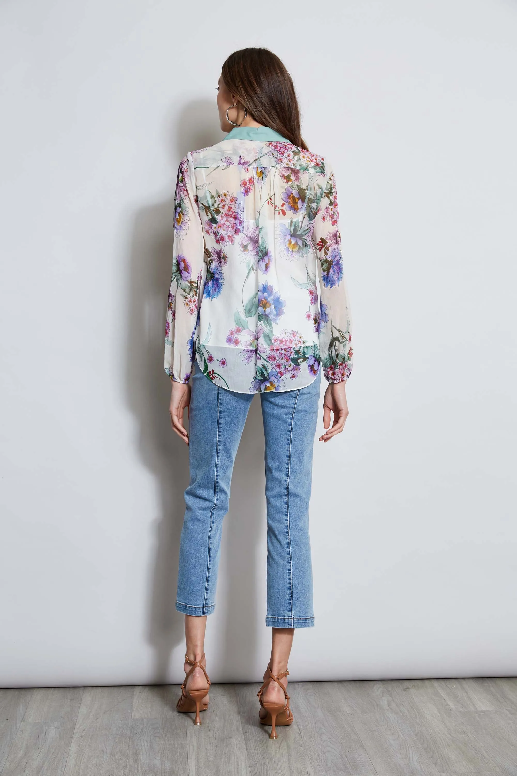 Silk Wind Floral Button Down Shirt