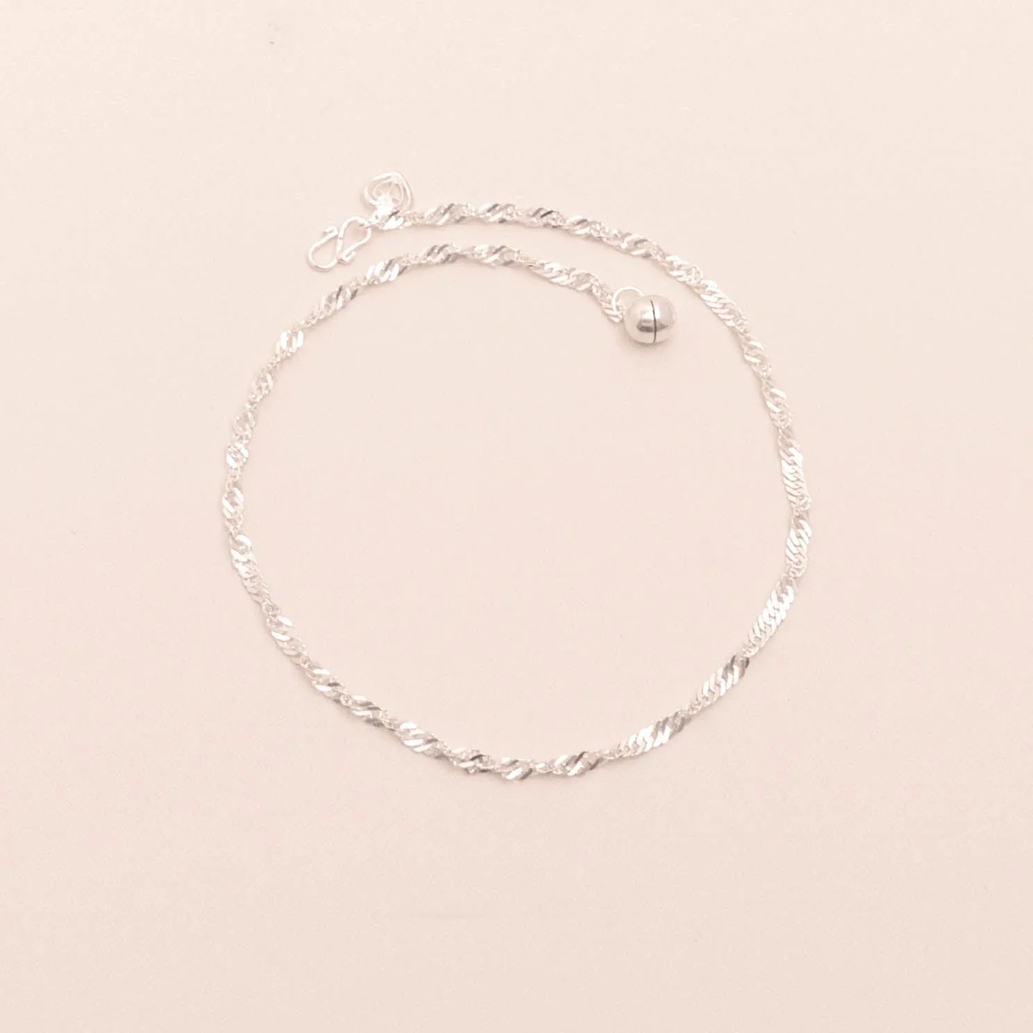 Spiral Chain Anklet Silver 925