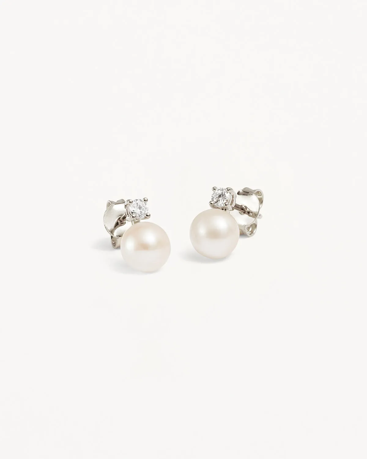 Sterling Silver Moments With You Pearl Stud Earrings - 6mm