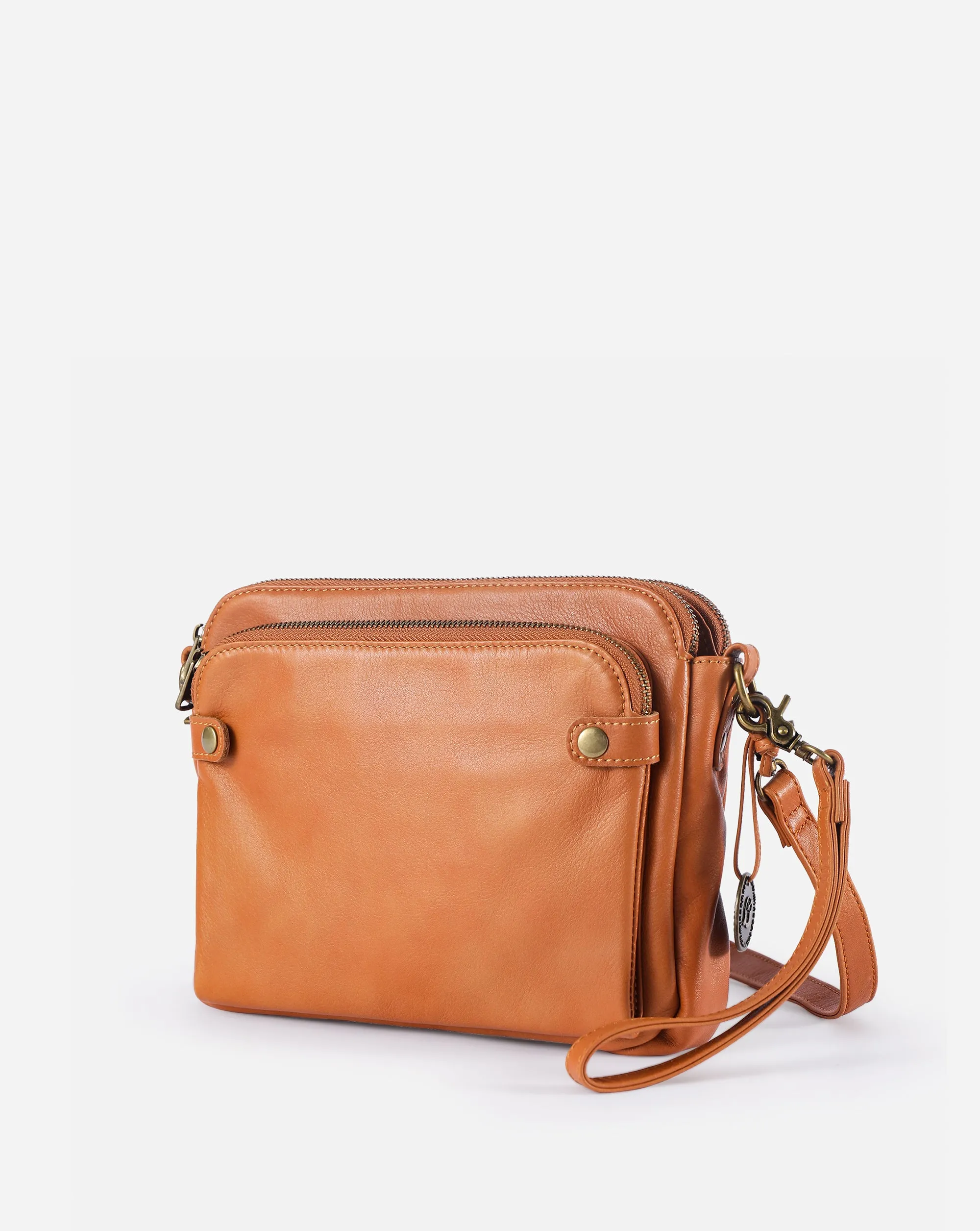 The Bali Three-Layer Leather Crossbody Shoulder & Clutch Bag