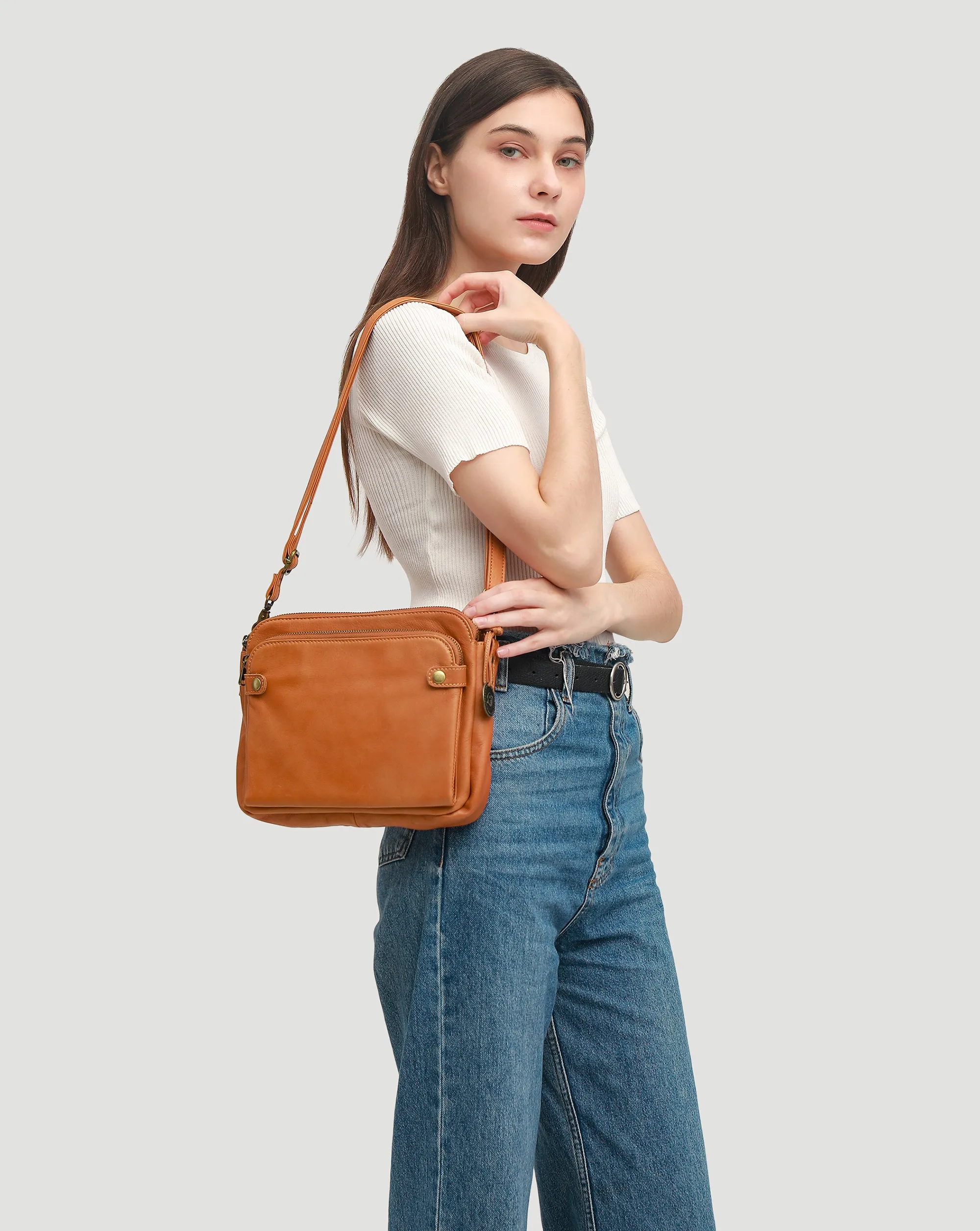 The Bali Three-Layer Leather Crossbody Shoulder & Clutch Bag