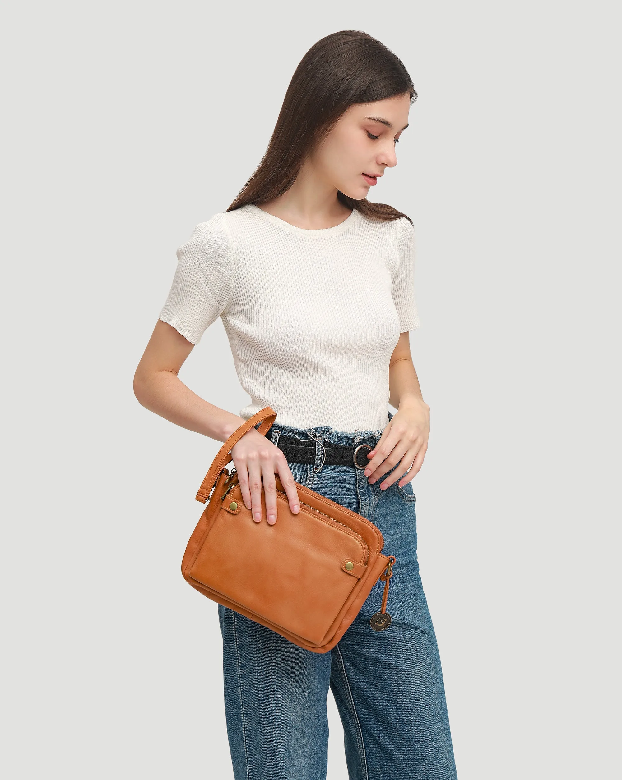 The Bali Three-Layer Leather Crossbody Shoulder & Clutch Bag