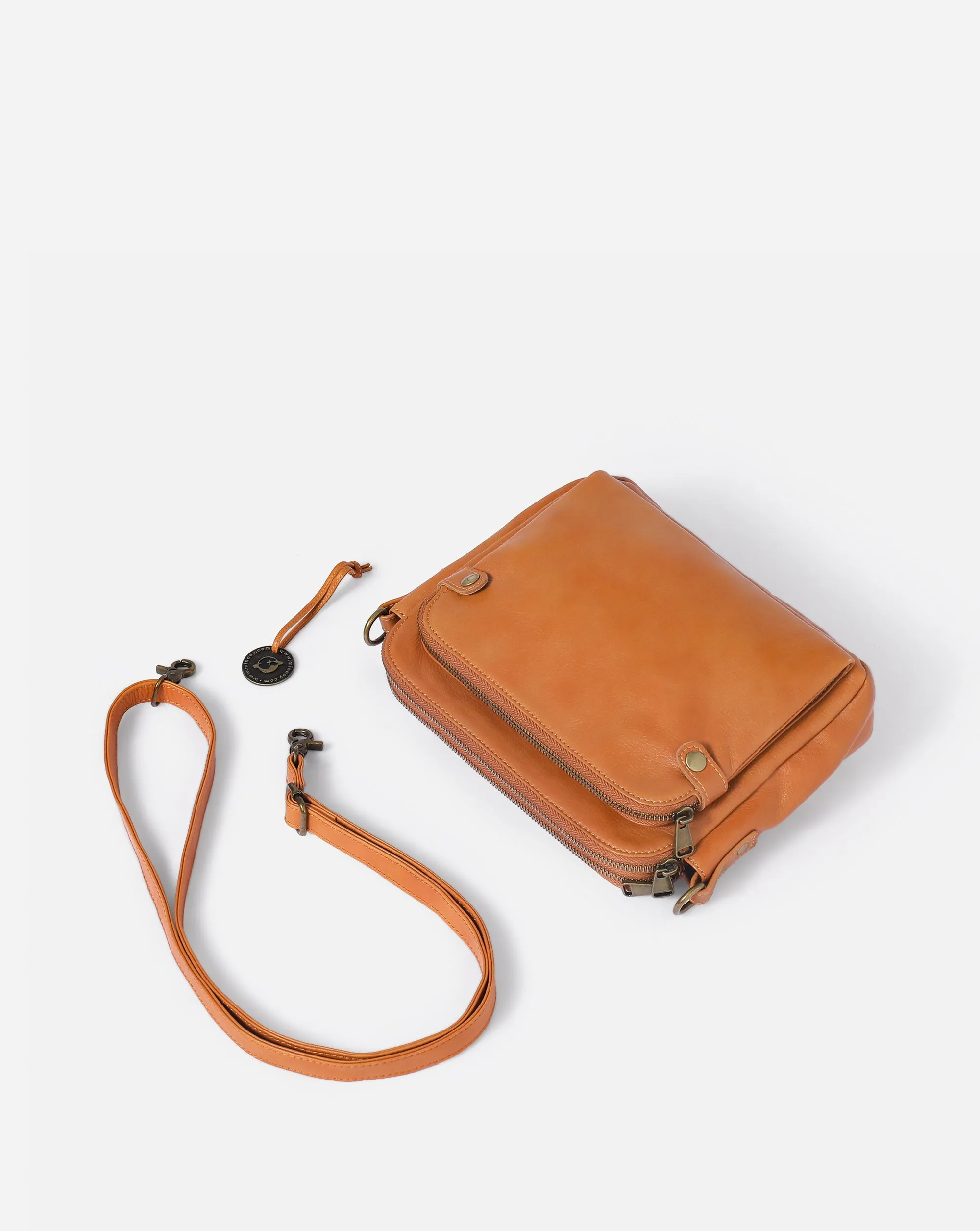 The Bali Three-Layer Leather Crossbody Shoulder & Clutch Bag