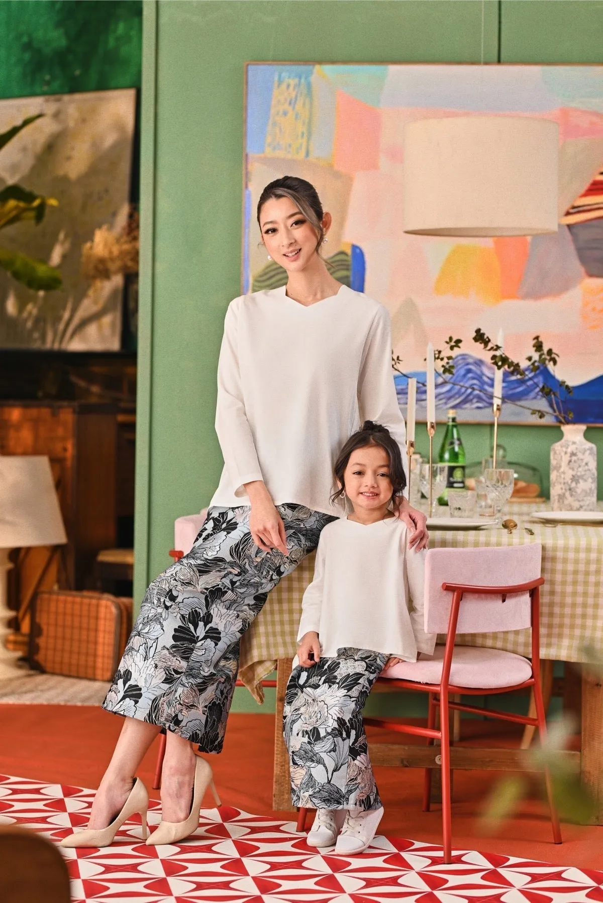 The Capai Women Jacquard Skirt - Borneo Sky