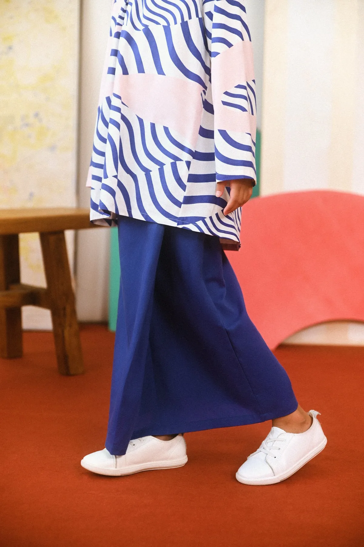 The Champions Folded Skirt - Royal Blue