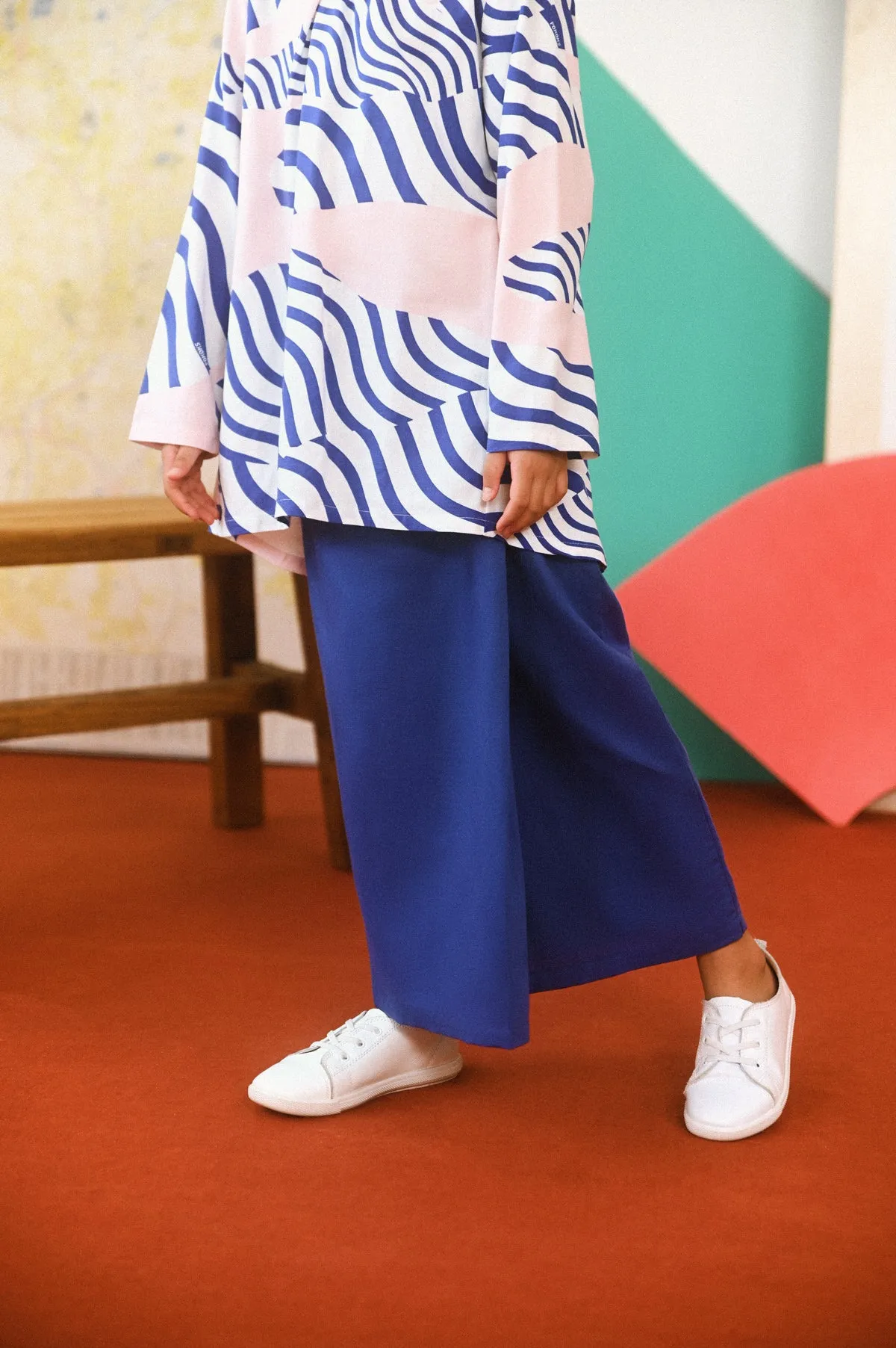 The Champions Folded Skirt - Royal Blue