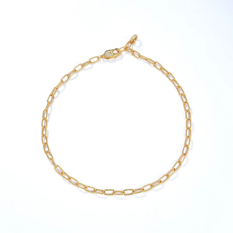 Twisted Gold CZ Necklace and Bracelet (Purchase Individually)