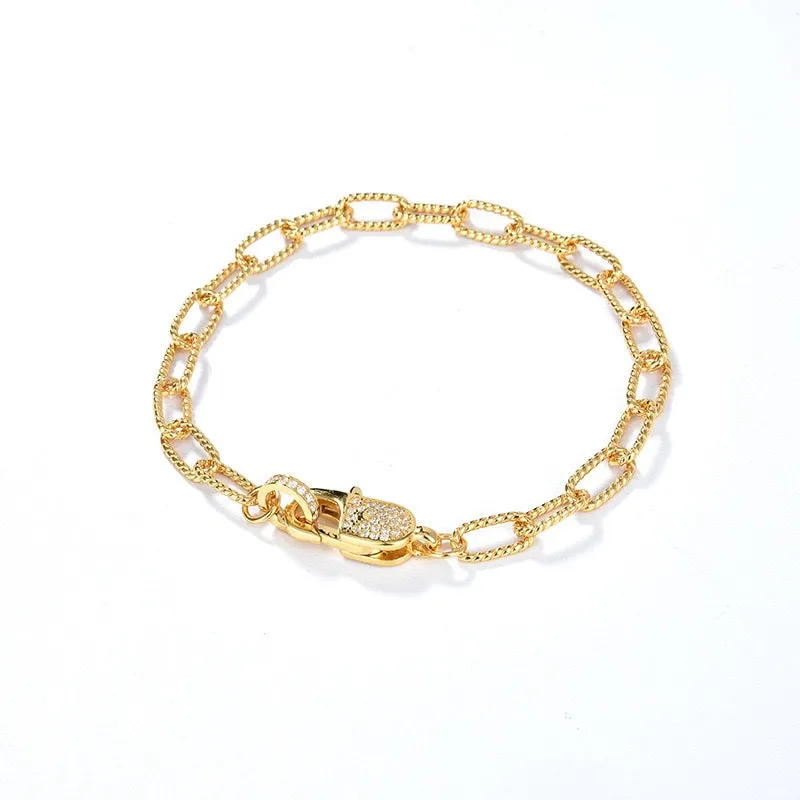 Twisted Gold CZ Necklace and Bracelet (Purchase Individually)