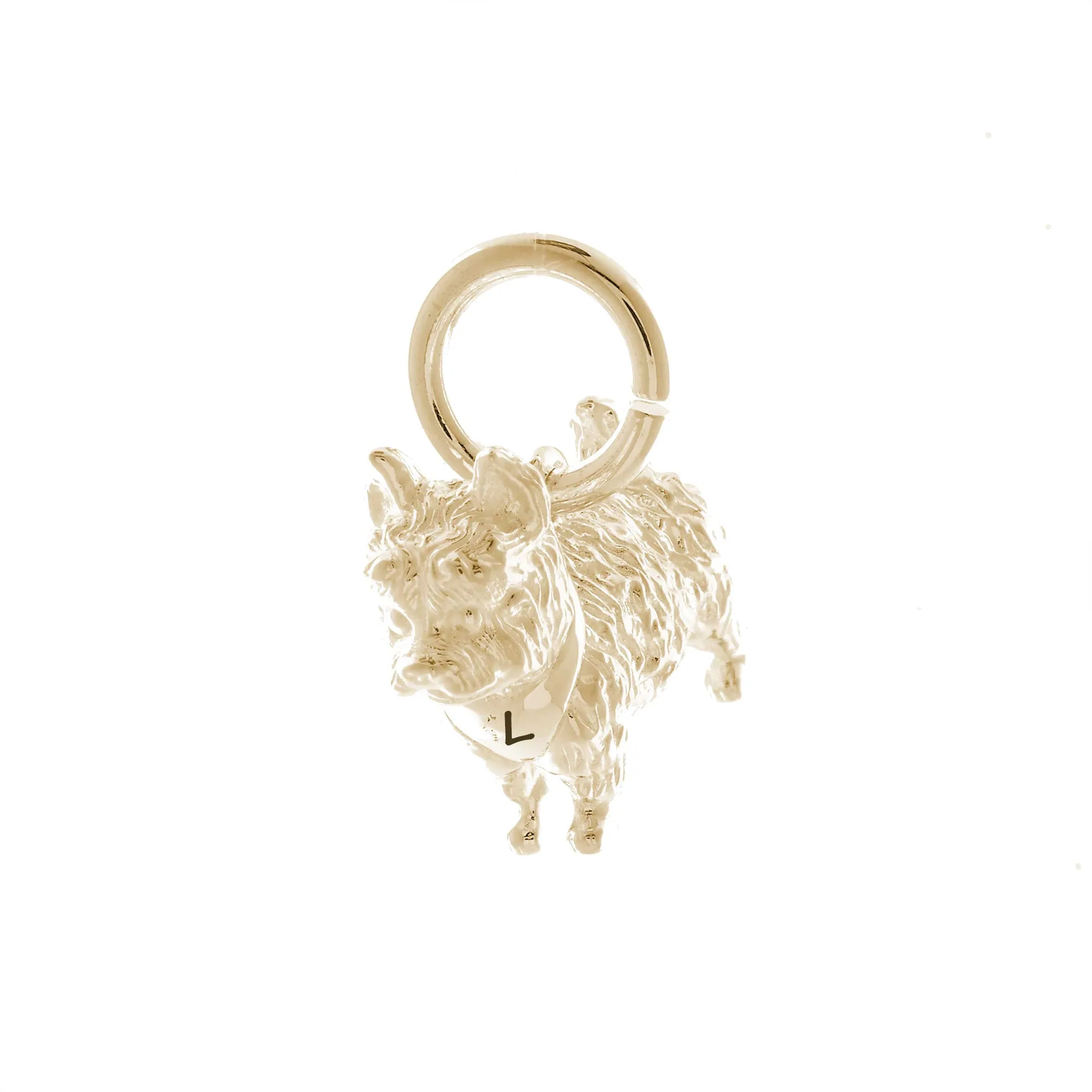 West Highland Terrier Solid Gold Dog Charm