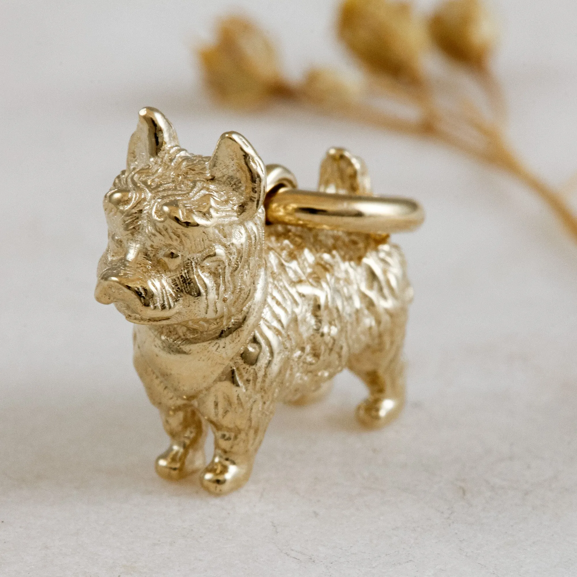 West Highland Terrier Solid Gold Dog Charm