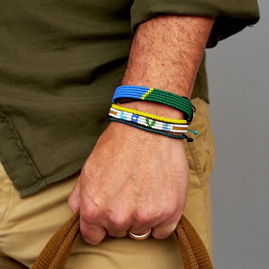 XLarge Tribal Bracelet - Blue/Yellow/Green